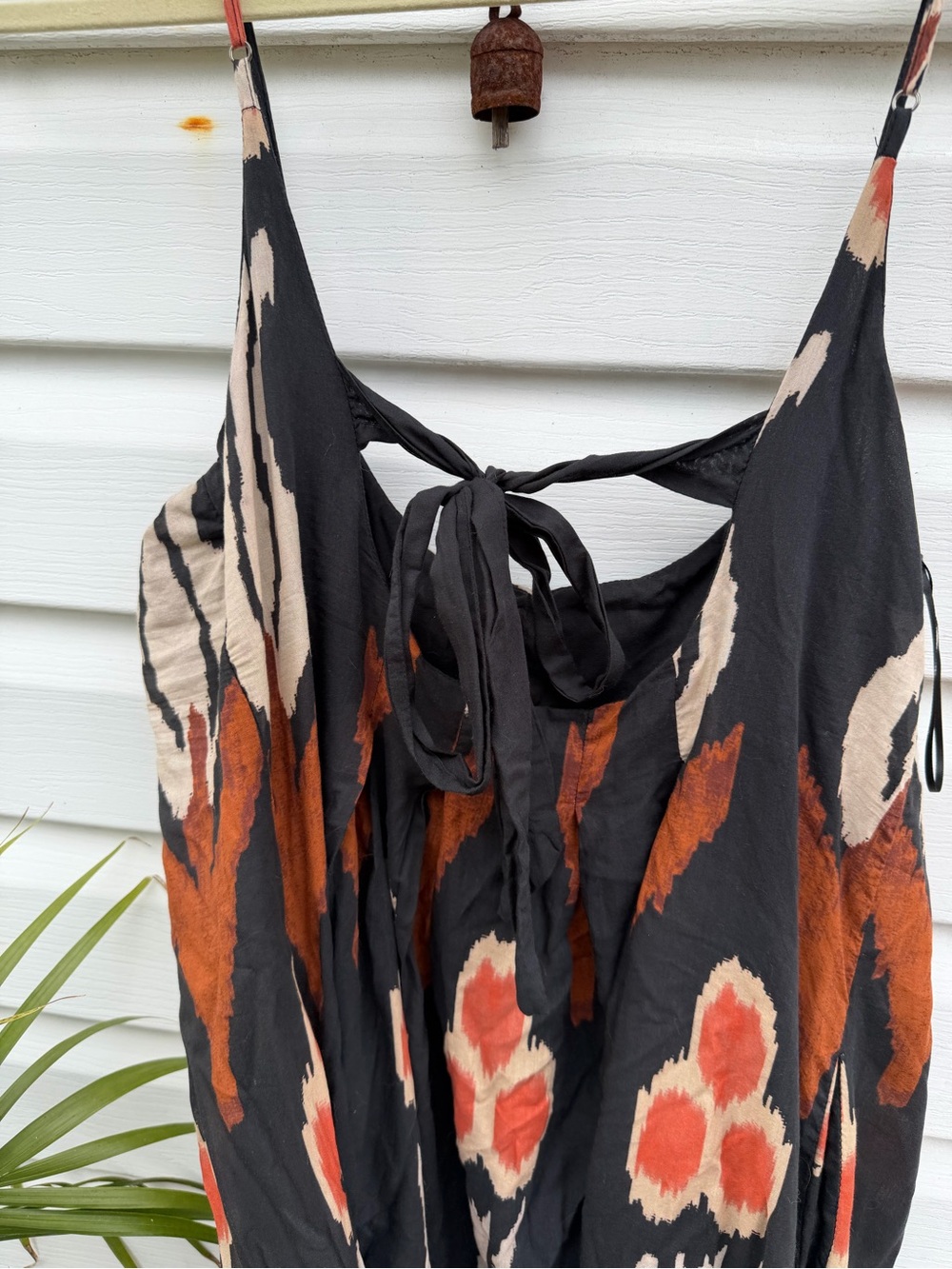 Anthropologie Black Maxi Dress with Rust and Cream Floral Motif - Picture 3 of 3